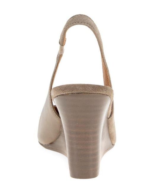 Andre Assous Brown Laina Slingback Wedge Pump
