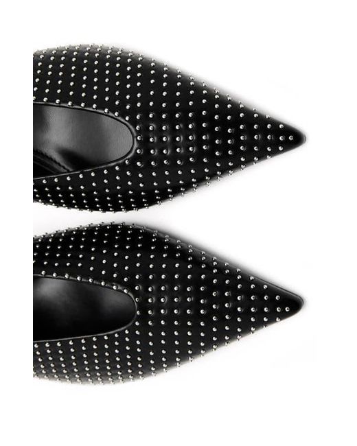 Mango Black Studded Pointed Toe Slingback Pump