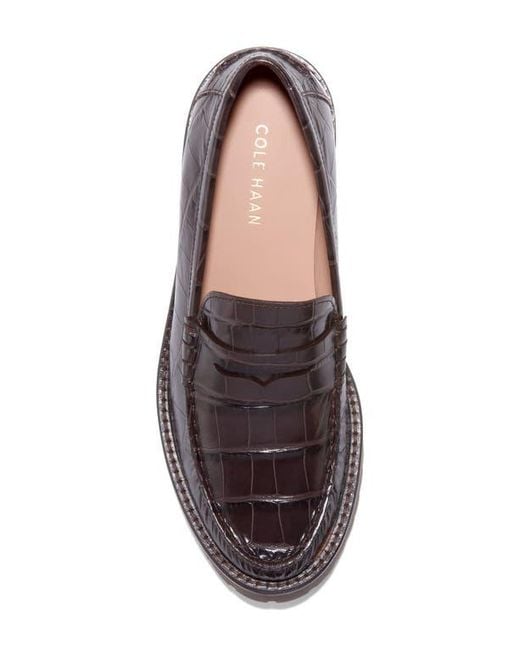 Cole Haan Brown Treena Lug Penny Loafer