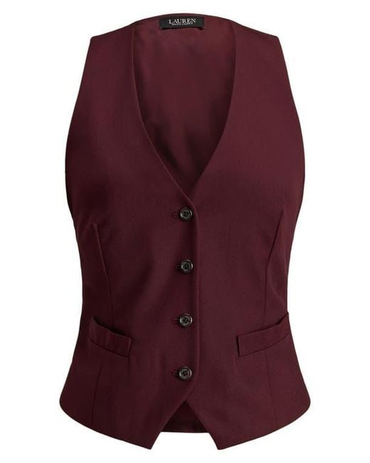 Ralph Lauren Purple Wool Blend Twill Vest