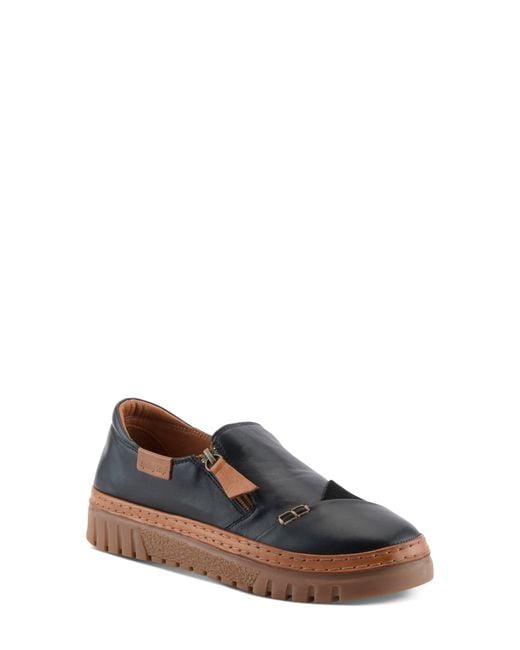 Spring Step Black Patcha Zip-Up Sneaker