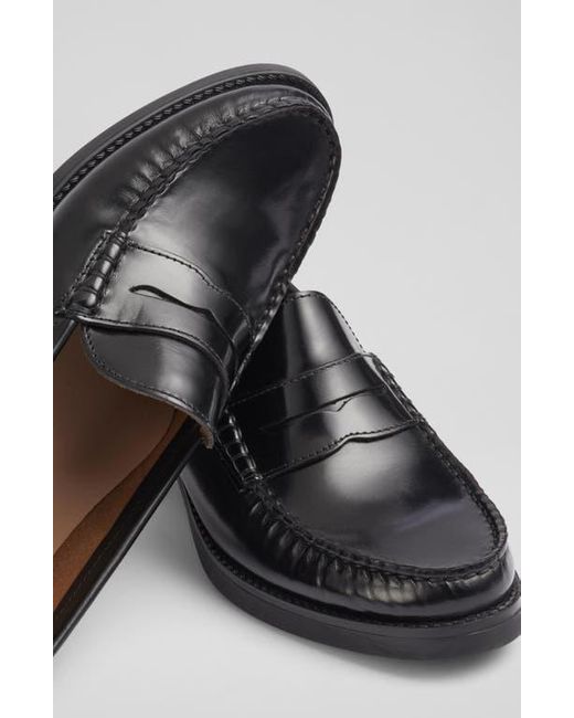 L.K.Bennett Black Manon Block Heel Penny Loafer