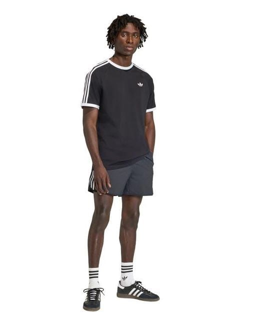 Adidas Black 3-Stripes Cotton T-Shirt for men
