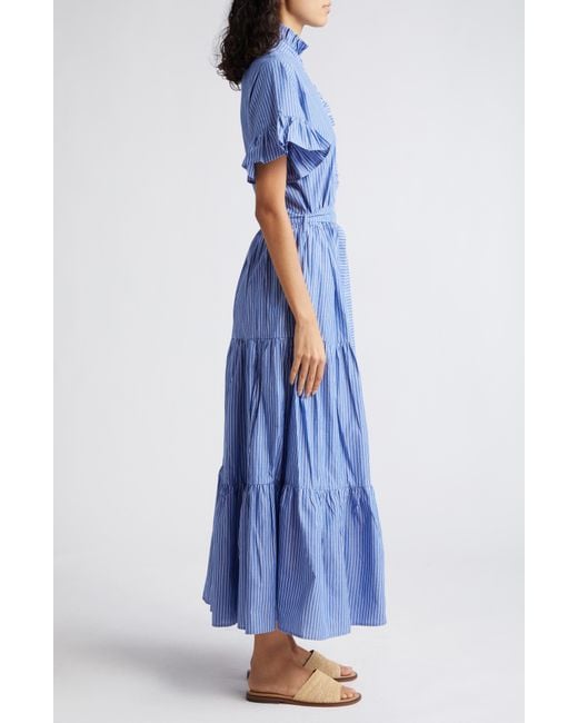 MILLE Blue Victoria Ruffle Front Dress