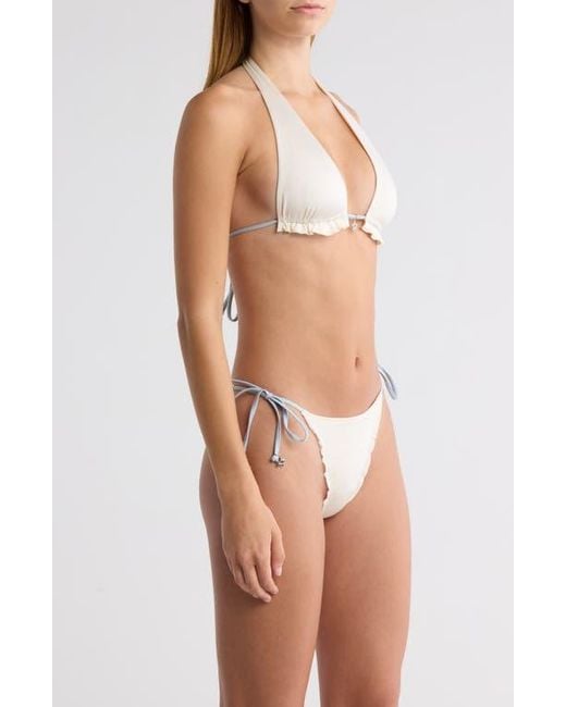 PacSun White Cecilia Ruffle Star Charm Side Tie Bikini Bottoms