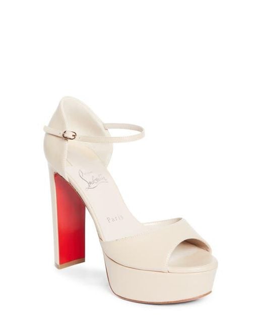 Christian Louboutin White Sandaloo Platform Sandal