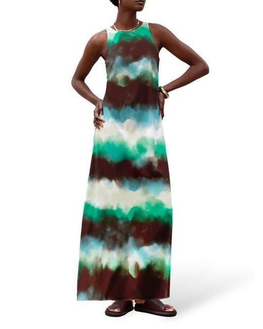 Ro&zo Green Sleeveless Print Maxi Dress