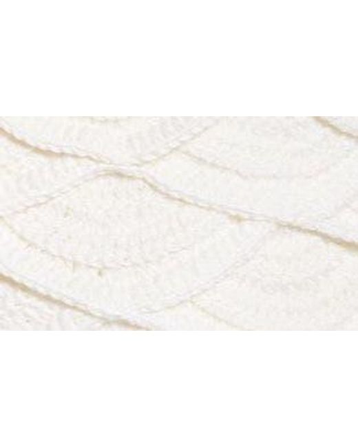 Farm Rio White Crochet Detail Cotton Shorts