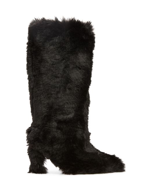 Jeffrey Campbell Black Fuzzie Faux Fur Pointed Toe Boot