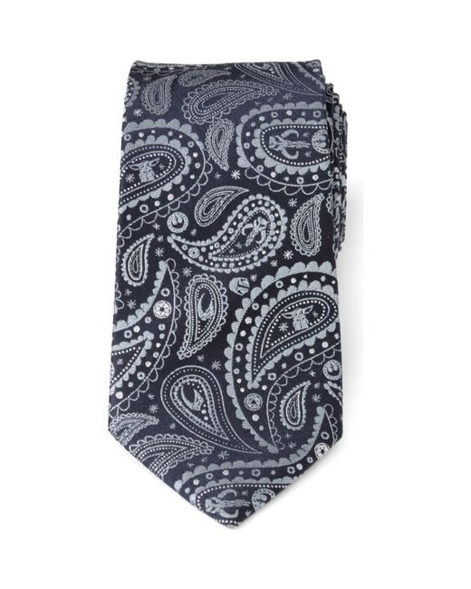 Cufflinks Inc. Gray Star Wars Mandalorian Paisley Silk Tie for men
