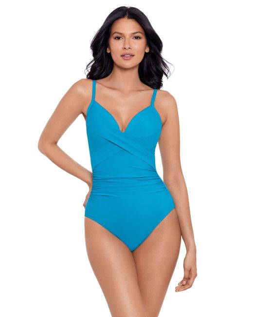 Miraclesuit Blue Miraclesuit Captivate Rock Solid Strappy One-piece Swimsuit
