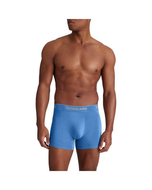 Tommy John Blue Assorted 3-Pack Second Skin 4-Inch Stretch Modal Boxer Briefs for men