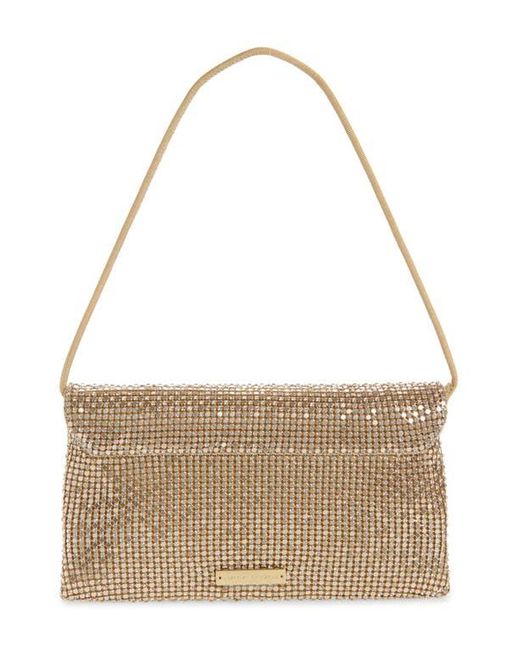 Loeffler Randall Metallic Charlee Crystal Embellished Mesh Clutch
