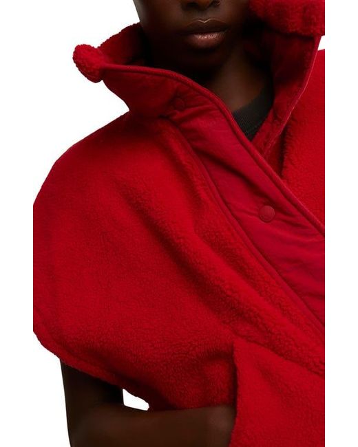 Free People Red Scout It Out Fleece Vest