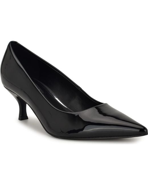 Nine West Black Sisko Pointed Toe Kitten Heel Pump