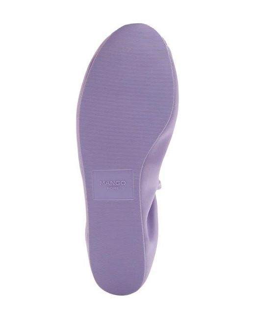 Mango Purple Satin Ballet Flat