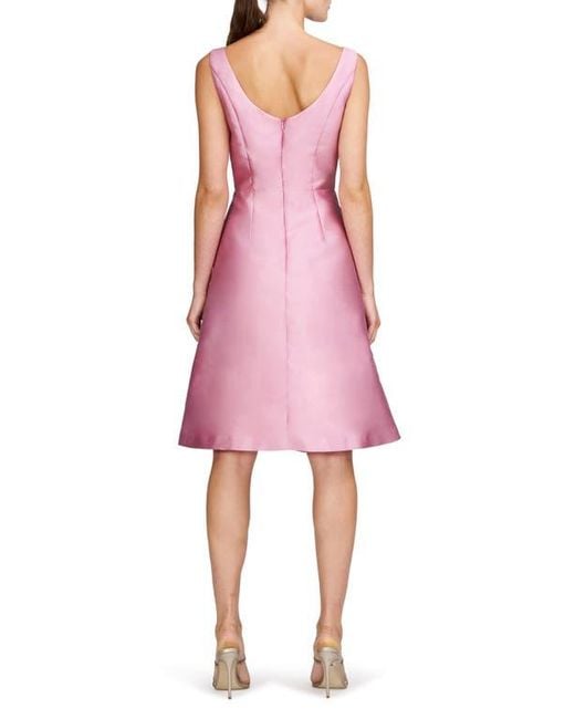 Kay Unger Pink Rebekah Sleeveless Satin Cocktail Dress