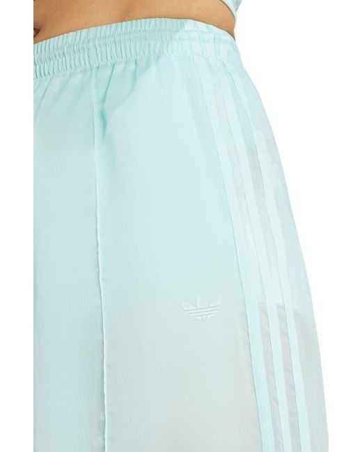 Adidas Originals Blue 3-Stripes Sheer Wide Leg Track Pants