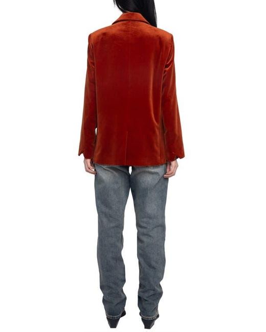 Zadig & Voltaire Red Vaska Double Breasted Velvet Blazer