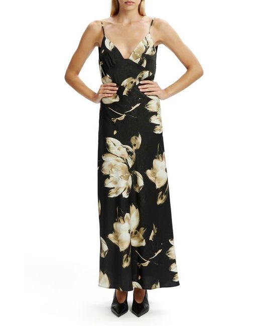 Bardot Black Capri Floral Print Satin Slipdress
