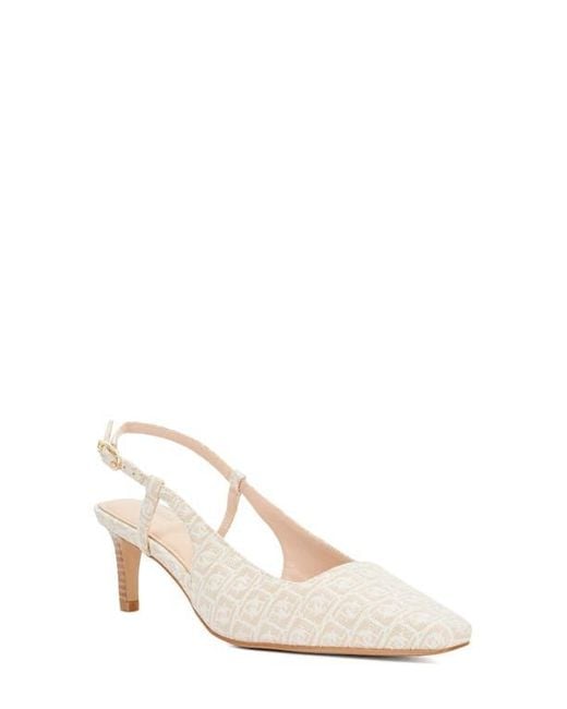 Dune White Dancing Slingback Kitten Heel Pump