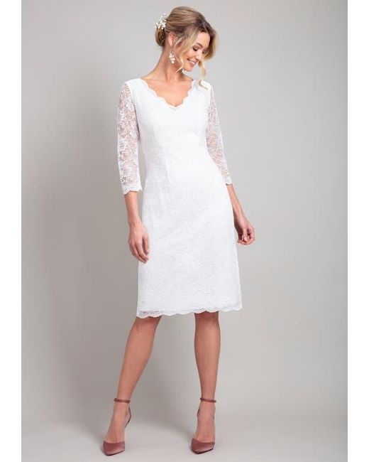 Alie Street London Gray Anya V-Neck Lace Wedding Dress