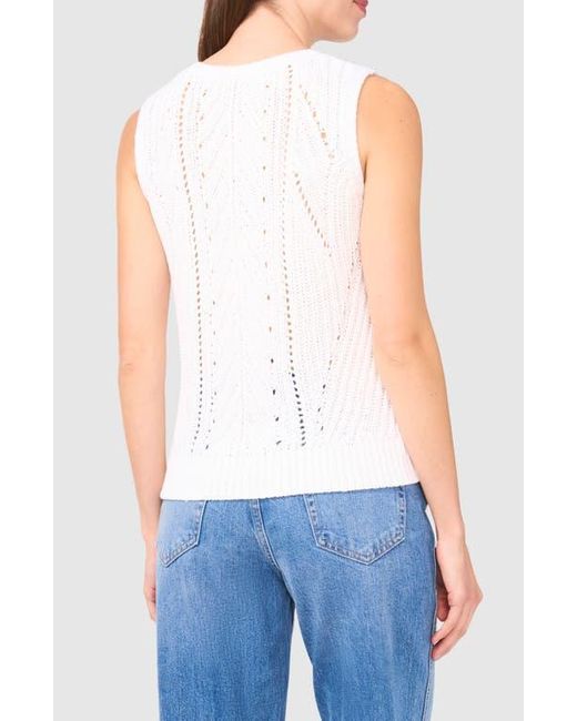 Halogen® Blue Open Stitch Sleeveless Sweater