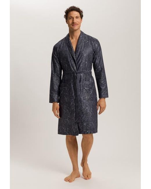 Hanro Raffael Robe Hanro Selection Satin Cotton Robe in Blue for Men | Lyst