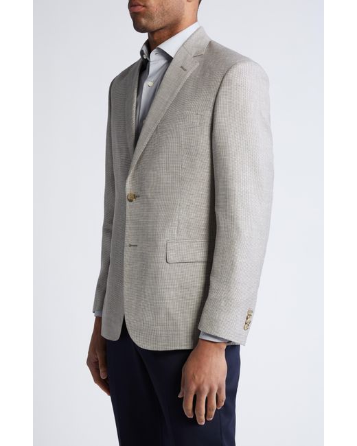 JB Britches Gray Regular Fit Textured Wool & Linen Mélange Sport Coat for men