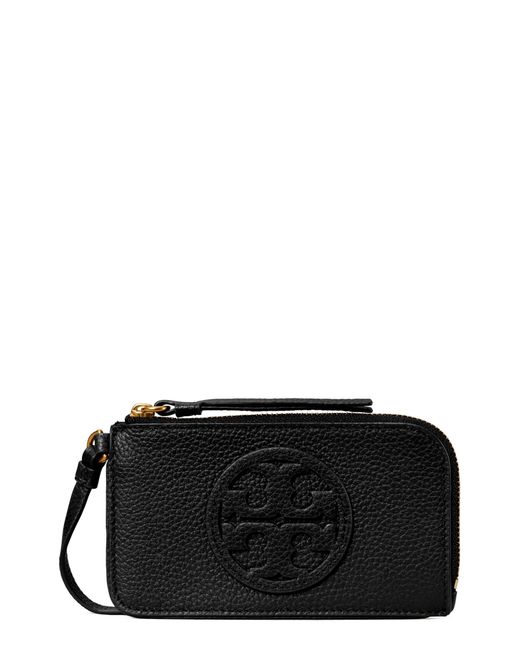 Tory Burch Miller Top Zip Leather Card Case