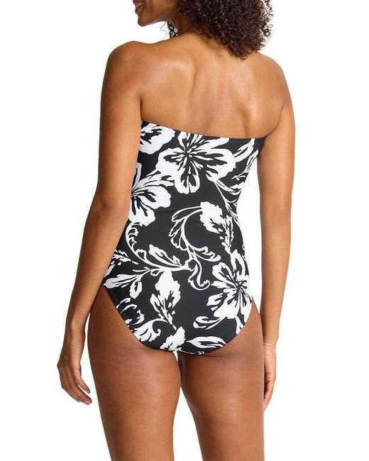 Tommy Bahama Blue Sunset Blooms Underwire Upf 50+ One-Piece Swimsuit