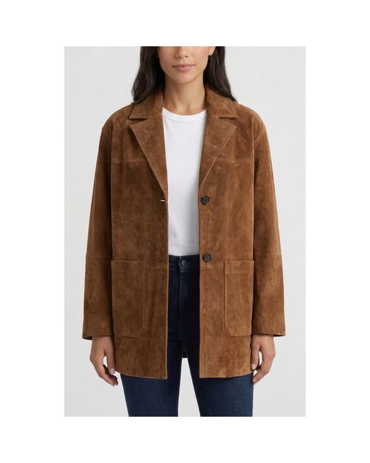 NVLT Brown Patch Pocket Suede Jacket