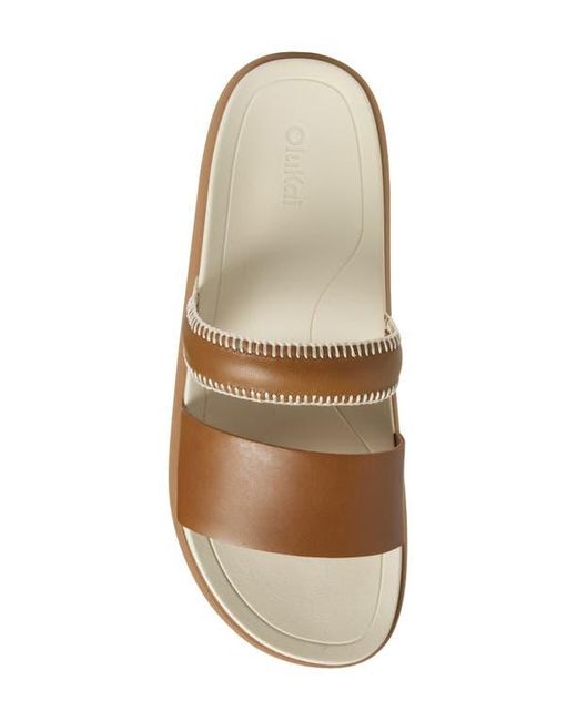 Olukai Brown Pae Slide Sandal