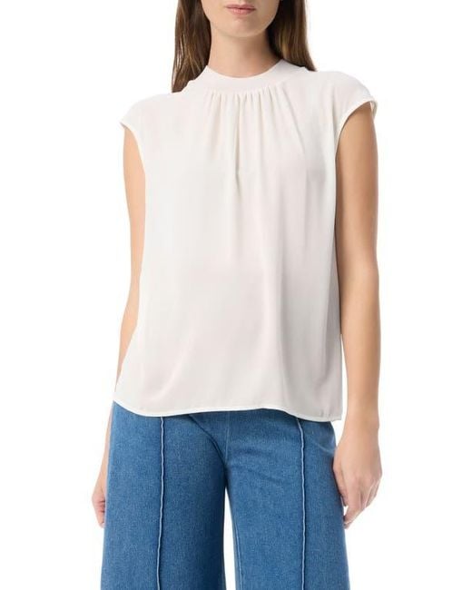 DO by Dee Ocleppo White Emerson Rib Trim Top