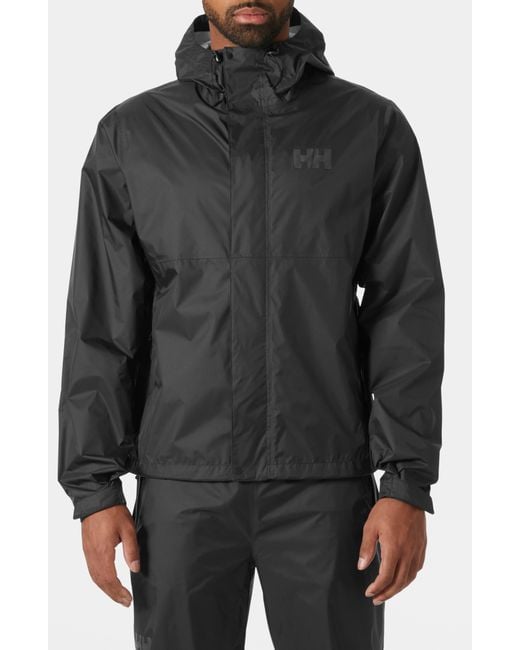 Helly Hansen Black Loke 2.0 Waterproof Packable Jacket for men
