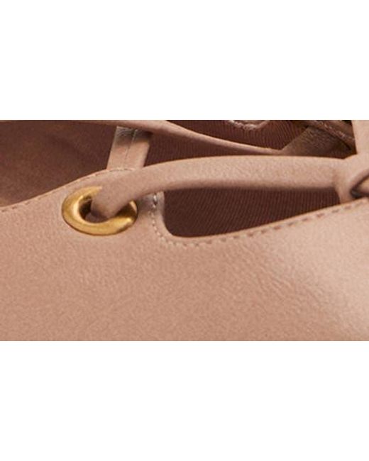 Mango Brown Ankle Wrap Ballet Flat