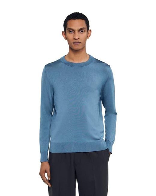 Sandro Blue Fine Knit Sweater for men