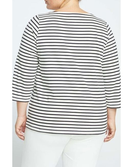 UNIVERSAL STANDARD Black Belle Breton Stripe Top