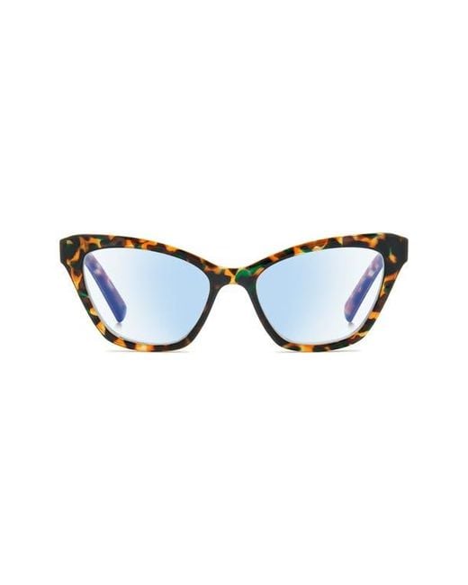 Kate Spade Blue Gracelyn 54Mm Light Blocking Rectangular Reading Glasses