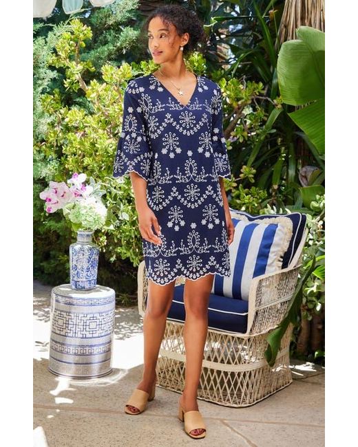 karen kane embroidered tiered dress Karen Kane Women's Blouson Sleeve Embroidered Lace Trim Tiered Dress