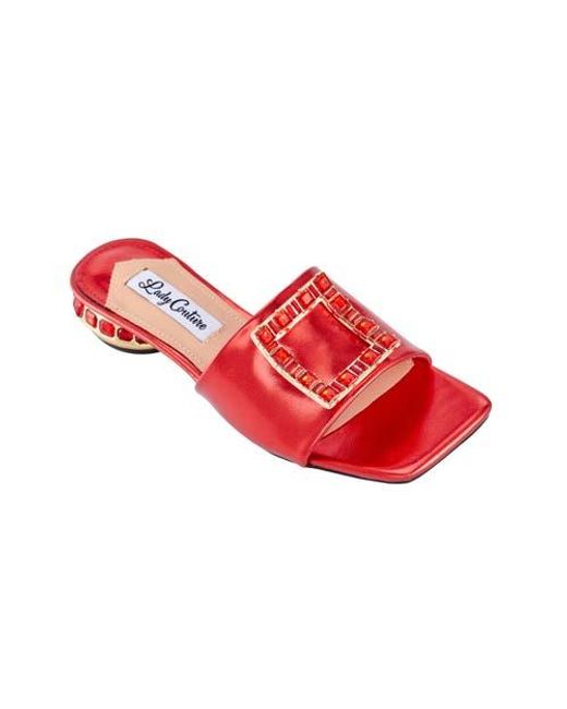 Lady Couture Red Metallic Jewel Sandal