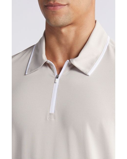 Zella White Tipped Stripe Polo Shirt for men