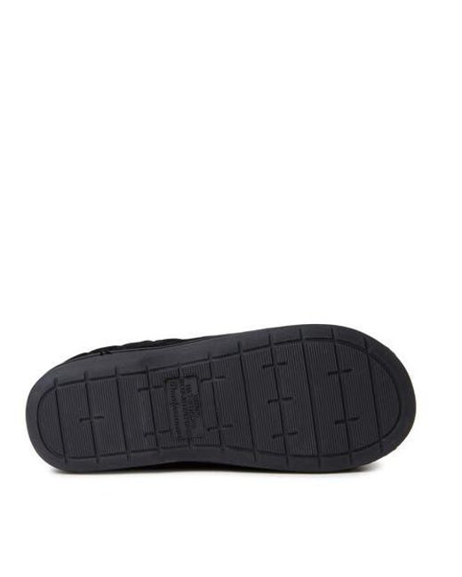 Dearfoams Black Darcy Quilted Cuff Velour Clog Slipper