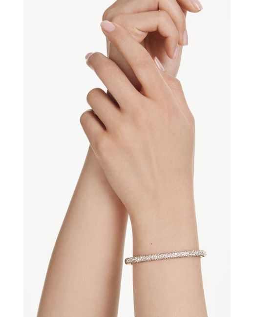 Swarovski Metallic Sublima Crystal Hinged Bangle Bracelet