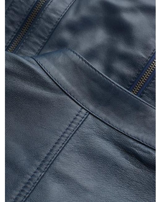 Celtic & Co. Blue Stand Collar Biker Jacket