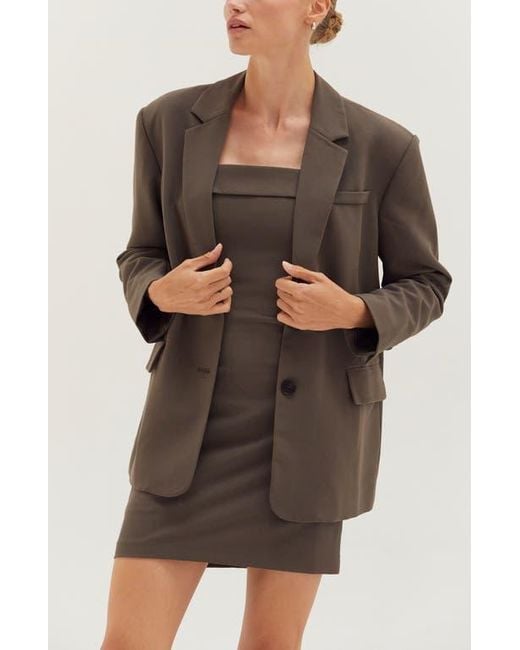 Crescent Black Oversized Single-Breasted Blazer