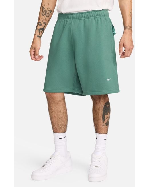 Nike Green Solo Swoosh Fleece Sweat Shorts for men