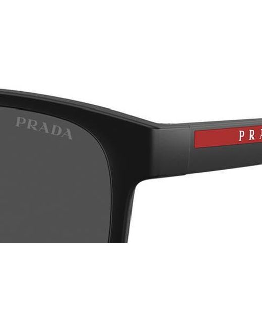 Prada Linea Rossa Gray 56Mm Pillow Sunglasses for men