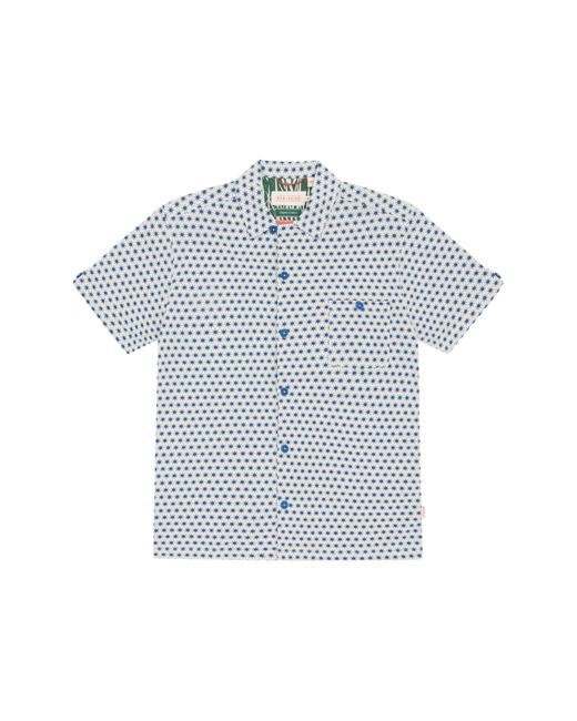 SealSkinz Blue Walsoken Sun Print Short Sleeve Button-up Shirt for men