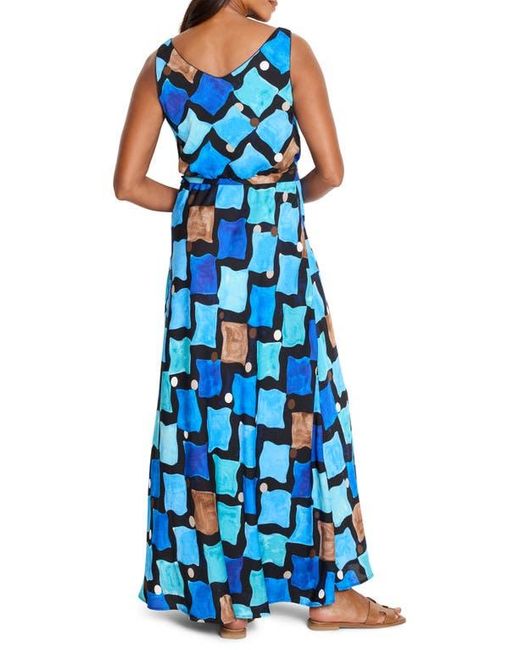 NIC+ZOE Blue Bianca Sea Glass Sleeveless Maxi Dress